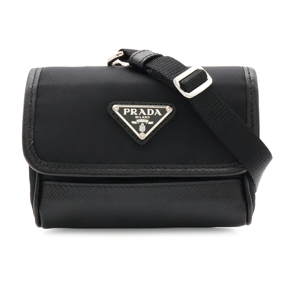 PRADA Black Leather Shoulder Bag